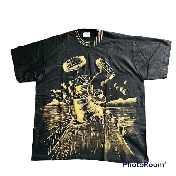 volcano Sea Themed T Shirt, Hiking Tees, Wilderness Graphic Tee, Size Large - Picture 3 of 8